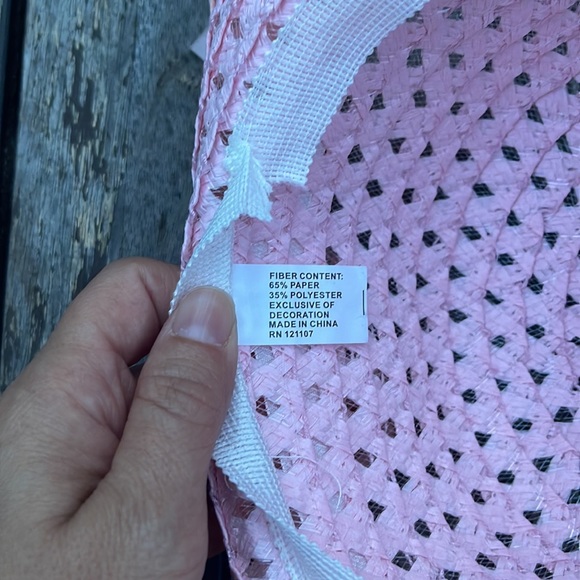 Little Girls Dress Sunday Hat pink with bow NWOT - Picture 4 of 4